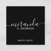 Carte De Visite Carré Script moderne professionnel noir (Devant)