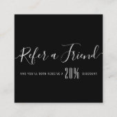 Carte De Visite Carré script moderne recommandation personnalisée (Devant)