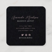 Carte De Visite Carré Script monographique Rose unique en or sur les méd (Dos)