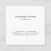 Carte De Visite Carré Script pratique simple Modèle moderne (Dos)