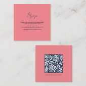Carte De Visite Carré Script QR Code Mariage RSVP (Devant / Derrière)