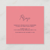 Carte De Visite Carré Script QR Code Mariage RSVP (Devant)