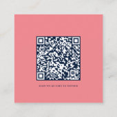 Carte De Visite Carré Script QR Code Mariage RSVP (Dos)