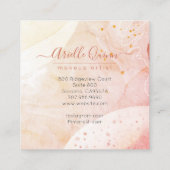 Carte De Visite Carré Script Rose de formes Abstraites d'aquarelle de l' (Dos)