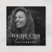 Carte De Visite Carré Script & Typographie noir blanc photo moderne (Devant)