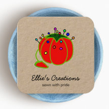 Seamstress Red Pin Cushion Seamstress Carré Busi