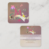 Carte De Visite Carré Seamstress Vêtements bébé Business Maroon (Devant / Derrière)