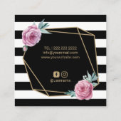 Carte De Visite Carré Sèche-cheveux Sèche-cheveux Stripes modernes Géomé (Dos)