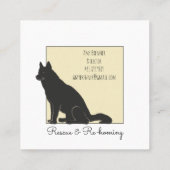 Carte De Visite Carré Secourt D'Illustration De Chien Noir Et Adoptions (Dos)