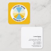 Carte De Visite Carré Secteur Abstrait 04 - Ambre #F8BC08 (Devant / Derrière)