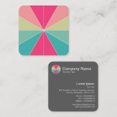 Carte De Visite Carré Segments de couleur 01 (Devant / Derrière)