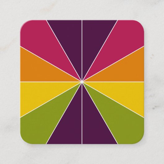 Carte De Visite Carré Segments de couleur 02 (Devant)