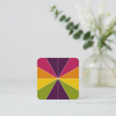 Carte De Visite Carré Segments de couleur 02 (Debout devant)