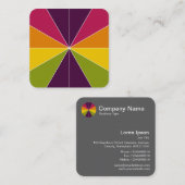 Carte De Visite Carré Segments de couleur 02 (Devant / Derrière)