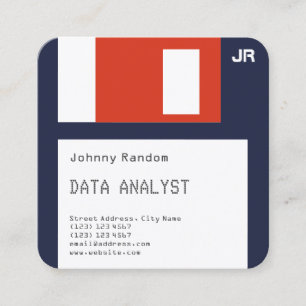 Carte De Visite Carré Sembler de faux de disquette de disque souple