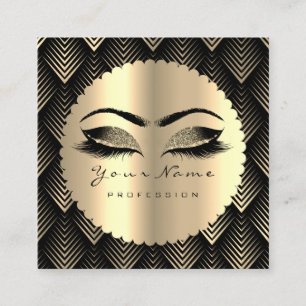 Carte De Visite Carré Sepia Gold Black Parties scintillant maquillage Ar