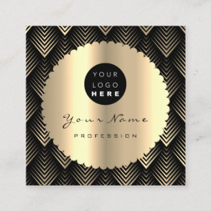 Carte De Visite Carré Sepia Gold Black Parties scintillant maquillage Ar