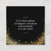 Carte De Visite Carré Séquence dorée Beige Noir (Dos)