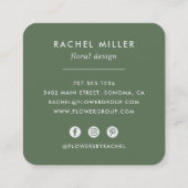 Carte De Visite Carré Serre verte et blanche Hydrangea (Dos)