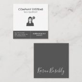 Carte De Visite Carré Service client de l'entreprise avec signature (Devant / Derrière)