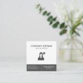 Carte De Visite Carré Service client de l'entreprise avec signature (Debout devant)