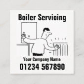 Carte De Visite Carré Service de chaudières Coordonnées (Devant)