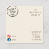 Carte De Visite Carré service de distribution organique de nourriture (Dos)