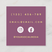 Carte De Visite Carré Service de garde d'enfants moderne Papillon médias (Dos)