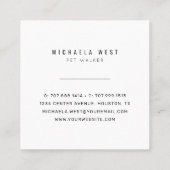 Carte De Visite Carré Service de marchette pour animaux de compagnie Car (Dos)