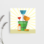 Carte De Visite Carré Service de ménage de rétro commercial