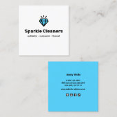 Carte De Visite Carré Service de ménage du logo diamant (Devant / Derrière)