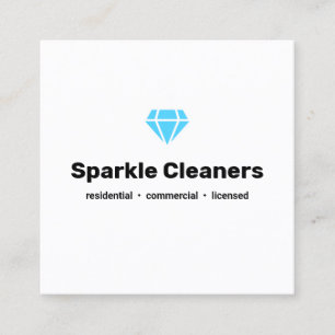 Carte De Visite Carré Service de ménage du logo Diamond