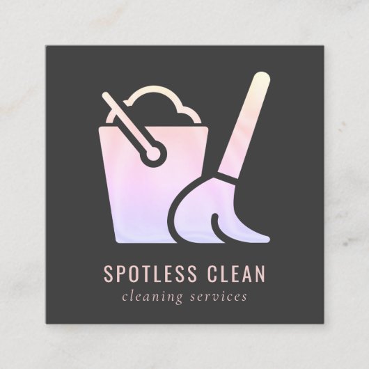 Carte De Visite Carré Service de nettoyage de la chambre à compartiments (Devant)