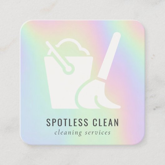 Carte De Visite Carré Service de nettoyage de la chambre à compartiments (Devant)