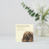 Carte De Visite Carré Service de nettoyage de la crème Janitorial de la  (Debout devant)