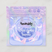 Carte De Visite Carré Service de nettoyage de lave-linge Code QR Logo (Devant)