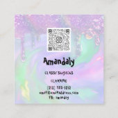 Carte De Visite Carré Service de nettoyage de lave-linge Code QR Logo (Dos)