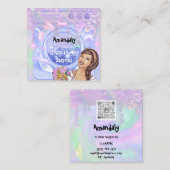 Carte De Visite Carré Service de nettoyage de lave-linge QR Code BluePin (Devant / Derrière)