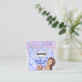 Carte De Visite Carré Service de nettoyage de lave-linge QR Code gris bl (Debout devant)