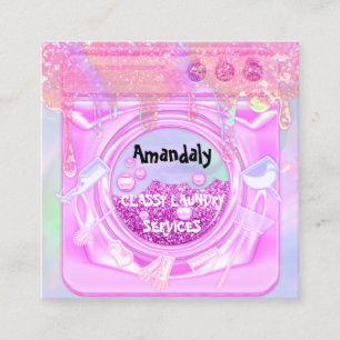 Carte De Visite Carré Service de nettoyage de lave-linge QR Code Maid Ac