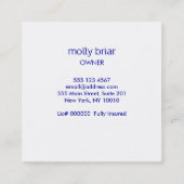 Carte De Visite Carré Service de nettoyage de siège de la maison (Dos)