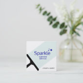 Carte De Visite Carré Service de nettoyage de siège de la maison (Debout devant)