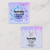 Carte De Visite Carré Service de nettoyage du bureau de la maison QRCode (Devant / Derrière)