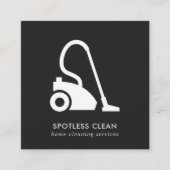 CARTE DE VISITE CARRÉ SERVICE DE NETTOYAGE EN VACUM SIMPLE BLANC NOIR (Devant)
