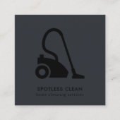 CARTE DE VISITE CARRÉ SERVICE DE NETTOYAGE EN VACUM SIMPLE GRAY NOIR (Devant)