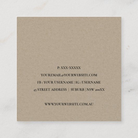 CARTE DE VISITE CARRÉ SERVICE DE NETTOYAGE EN VACUM SIMPLE GRAY NOIR (Dos)