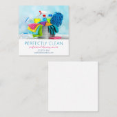 Carte De Visite Carré Service de nettoyage Fournitures ménagères (Devant / Derrière)