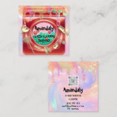 Carte De Visite Carré Service de nettoyage QRCode Lancement de disques G (Devant / Derrière)