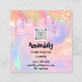 Carte De Visite Carré Service de nettoyage QRCode Lancement de disques G (Dos)