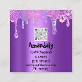 Carte De Visite Carré Service de nettoyage QRCode Laundy Drips savon vio (Dos)